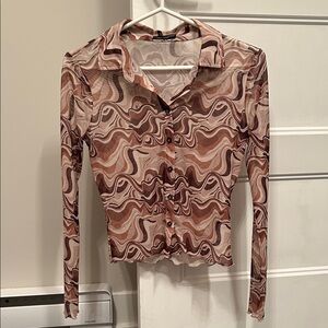 Stylish Brown Swirl Women's Top